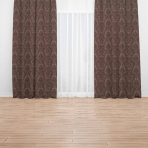 Zasłony nocne "Brown baroque curtain". Zasłony, 140x270 cm. Wyszukana ciemnobrązowa zasłona żakardowa z klasycznym ornamentem, idealna do wyrafinowanego wystroju.