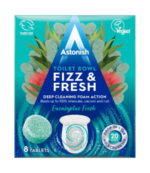 Tabletki do czyszczenia toalety "Eucalyptus fresh Astonish". Środki czystości