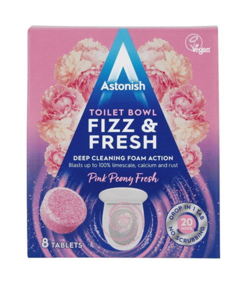 Tabletki do czyszczenia toalety "Pink peony fresh Astonish". Środki czystości